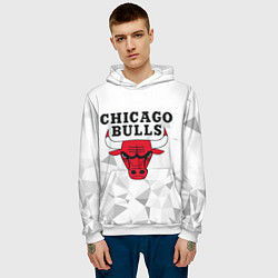 Толстовка-худи мужская CHICAGO BULLS, цвет: 3D-белый — фото 2