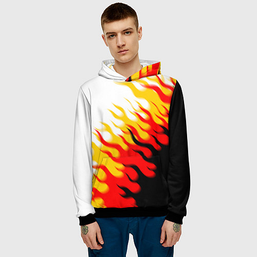 Мужская толстовка ОГОНЬ / 3D-Черный – фото 3