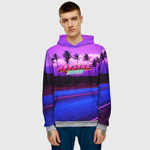 Мужская толстовка HOTLINE MIAMI / 3D-Меланж – фото 3