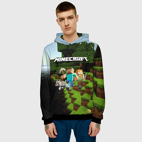 Мужская толстовка Minecraft / 3D-Черный – фото 3