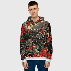 Толстовка-худи мужская Dsquared tatoo DRAGON, цвет: 3D-белый — фото 2