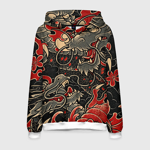 Мужская толстовка Dsquared tatoo DRAGON / 3D-Белый – фото 1