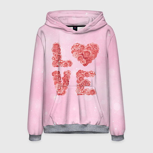 Мужская толстовка Love Розы / 3D-Меланж – фото 1