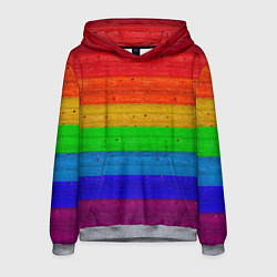 Толстовка-худи мужская Разноцветные доски радужный, цвет: 3D-меланж