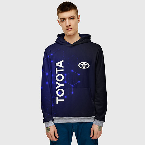 Мужская толстовка TOYOTA / 3D-Меланж – фото 3