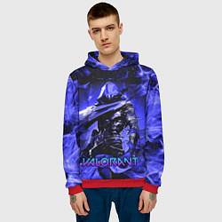 Толстовка-худи мужская VALORANT OMEN, цвет: 3D-красный — фото 2