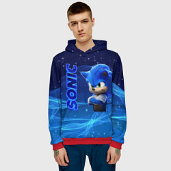 Толстовка-худи мужская Соник, цвет: 3D-красный — фото 2
