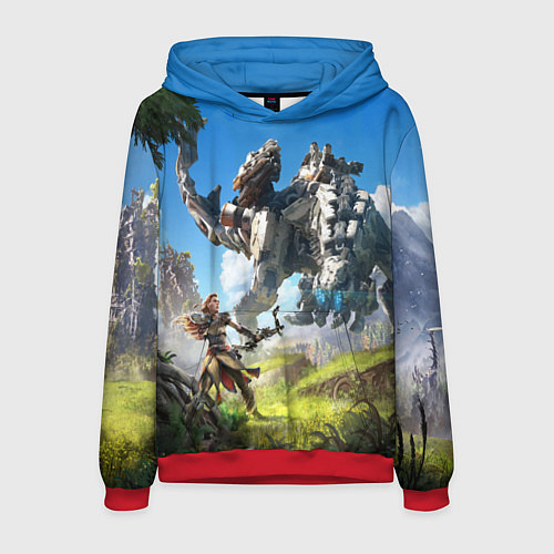 Мужская толстовка HORIZON ZERO DAWN / 3D-Красный – фото 1