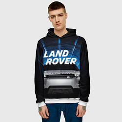 Толстовка-худи мужская LAND ROVER, цвет: 3D-белый — фото 2