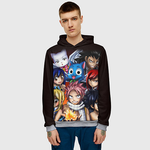 Мужская толстовка FAIRY TAIL ХВОСТ ФЕИ / 3D-Меланж – фото 3