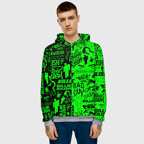 Мужская толстовка BILLIE EILISH БИЛЛИ АЙЛИШ / 3D-Меланж – фото 3
