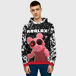 Толстовка-худи мужская Roblox Piggy, цвет: 3D-красный — фото 2