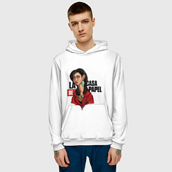 Толстовка-худи мужская БУМАЖНЫЙ ДОМ, цвет: 3D-белый — фото 2