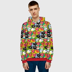Толстовка-худи мужская Папуги, цвет: 3D-красный — фото 2