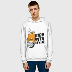 Толстовка-худи мужская RIDE WITH STYLE Z, цвет: 3D-белый — фото 2