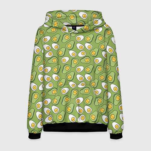 Мужская толстовка Avocado and Eggs / 3D-Черный – фото 1