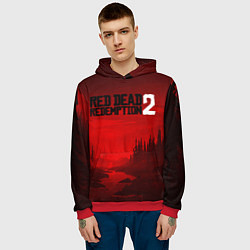 Толстовка-худи мужская Red Dead Redemption 2, цвет: 3D-красный — фото 2