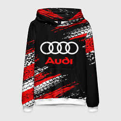 Толстовка-худи мужская AUDI, цвет: 3D-белый