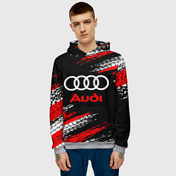 Толстовка-худи мужская AUDI, цвет: 3D-меланж — фото 2