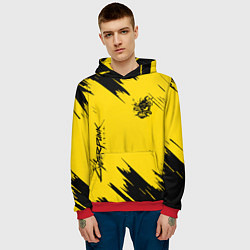 Толстовка-худи мужская CYBERPUNK 2077, цвет: 3D-красный — фото 2