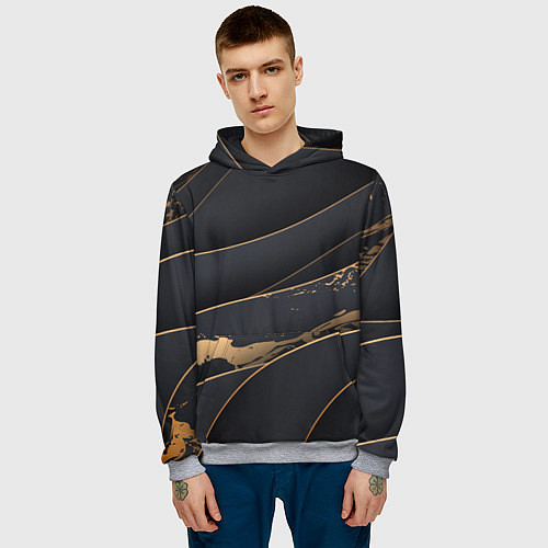 Мужская толстовка Black gold / 3D-Меланж – фото 3