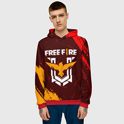 Толстовка-худи мужская FREE FIRE ФРИ ФАЕР, цвет: 3D-красный — фото 2