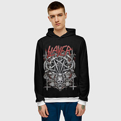 Толстовка-худи мужская Slayer, цвет: 3D-белый — фото 2