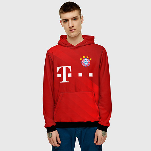 Мужская толстовка FC Bayern Munchen / 3D-Черный – фото 3