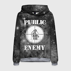 Толстовка-худи мужская PUBLIC ENEMY, цвет: 3D-меланж