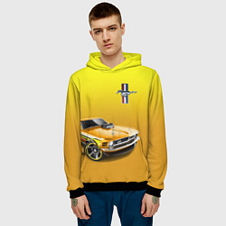Толстовка-худи мужская Ford mustang - motorsport, цвет: 3D-черный — фото 2