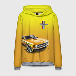 Толстовка-худи мужская Ford mustang - motorsport, цвет: 3D-меланж