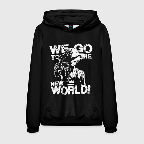 Мужская толстовка WE GO TO THE NEW WORLD! / 3D-Черный – фото 1
