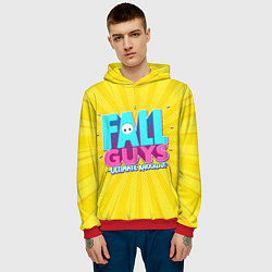 Толстовка-худи мужская Fall Guys, цвет: 3D-красный — фото 2