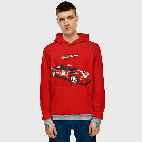 Мужская толстовка Mitsubishi Lancer Evolution VI / 3D-Меланж – фото 3
