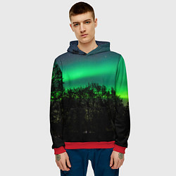 Толстовка-худи мужская Северное сияние, цвет: 3D-красный — фото 2