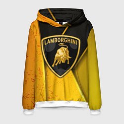 Толстовка-худи мужская Lamborghini, цвет: 3D-белый