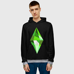 Толстовка-худи мужская The Sims Plumbob, цвет: 3D-меланж — фото 2