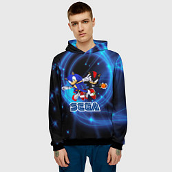 Толстовка-худи мужская Sonic SEGA, цвет: 3D-черный — фото 2