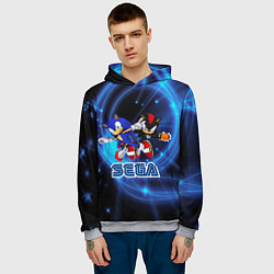 Толстовка-худи мужская Sonic SEGA, цвет: 3D-меланж — фото 2