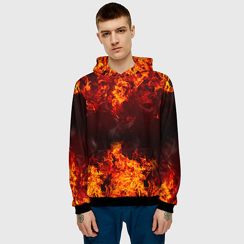 Мужская толстовка Огонь / 3D-Черный – фото 3