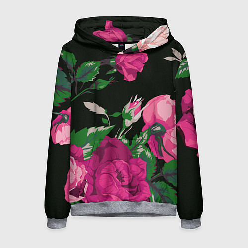 Мужская толстовка Розы / 3D-Меланж – фото 1