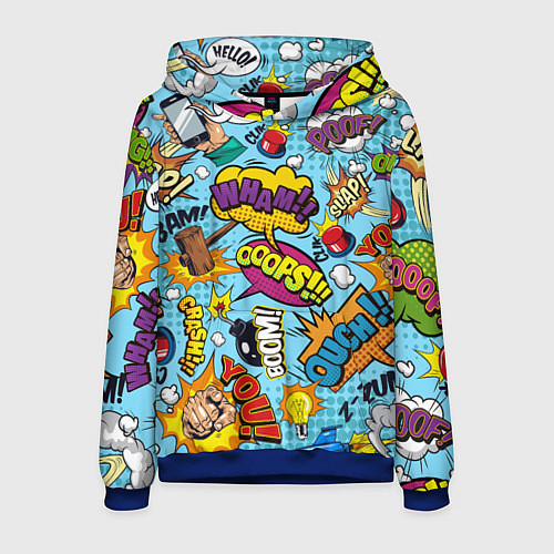 Мужская толстовка Pop art comics / 3D-Синий – фото 1