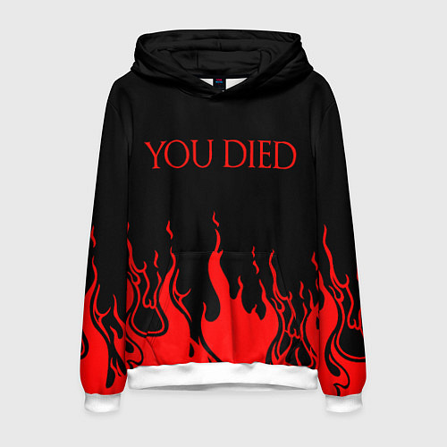 Мужская толстовка YOU DIED / 3D-Белый – фото 1