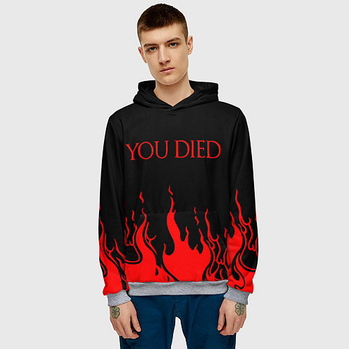 Мужская толстовка YOU DIED / 3D-Меланж – фото 3