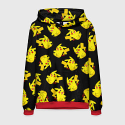 Толстовка-худи мужская Веселый пикачу, цвет: 3D-красный