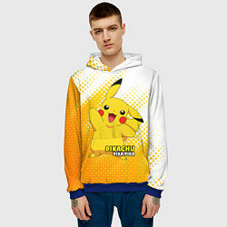 Толстовка-худи мужская Pikachu Pika Pika, цвет: 3D-синий — фото 2