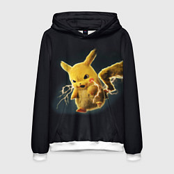 Толстовка-худи мужская Pikachu Pika Pika, цвет: 3D-белый