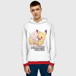 Толстовка-худи мужская Pikachu Pika Pika, цвет: 3D-красный — фото 2