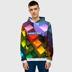 Толстовка-худи мужская Minecraft - pattern, цвет: 3D-белый — фото 2