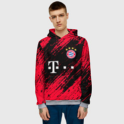 Толстовка-худи мужская BAYERN MUNCHEN БАВАРИЯ, цвет: 3D-меланж — фото 2